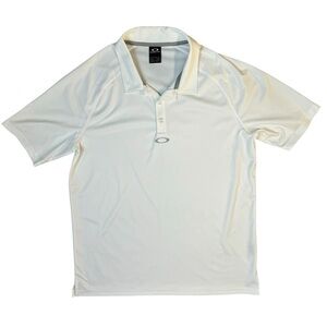 Oakley White Short Sleeve Polo Shirt Mens Size Large
